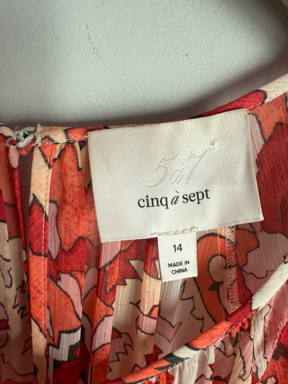 CINQ A SEPT Sunnina Damask Midi Dress 14 - Picture 8 of 15